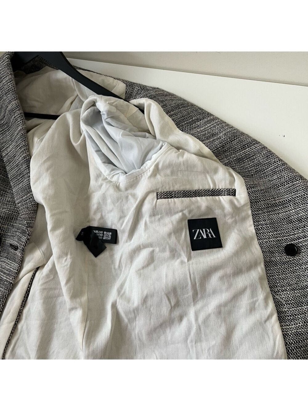 NWOT Zara DOUBLE BREASTED TEXTURED WEAVE JACKET - Picture 12 of 16